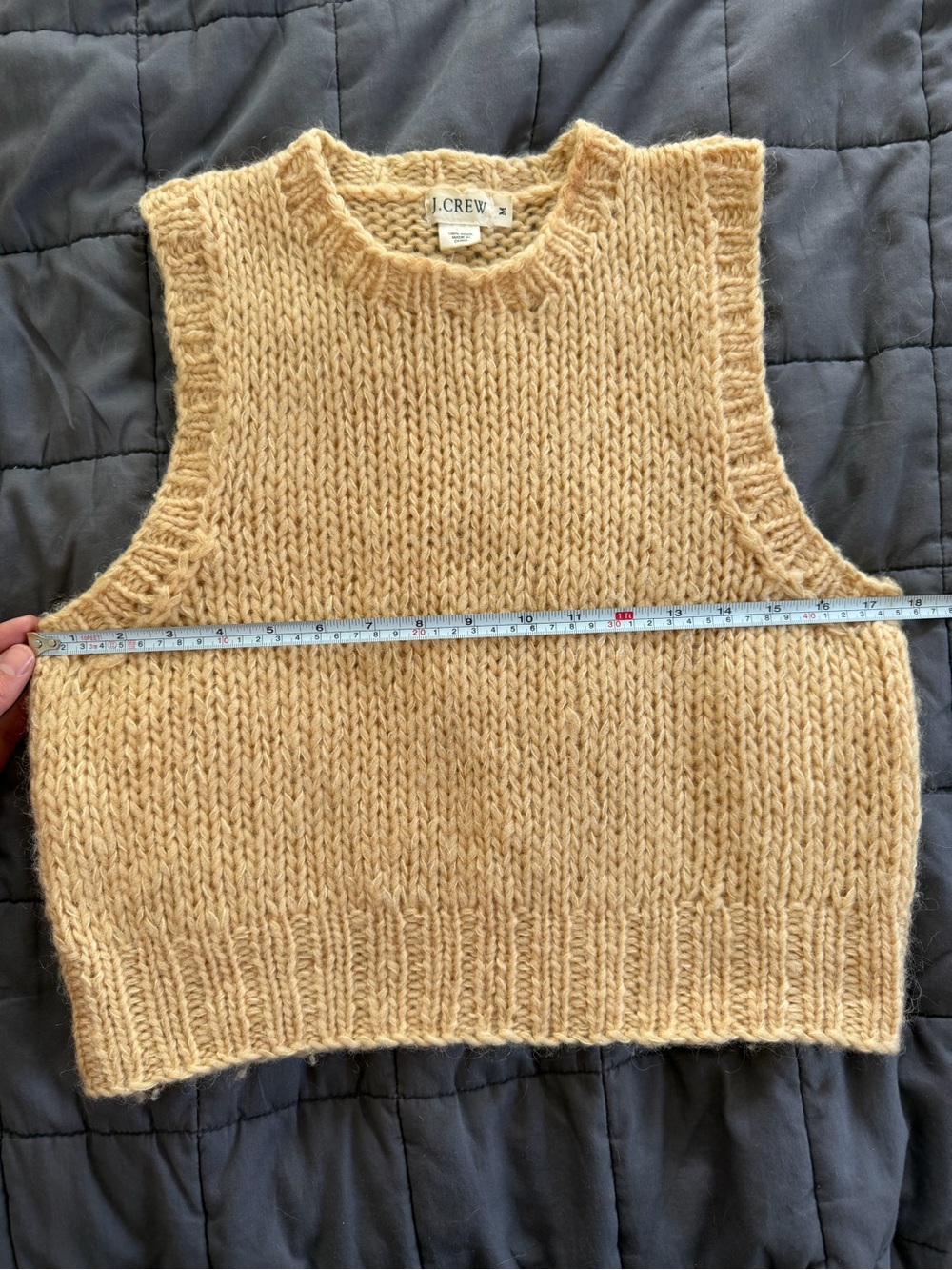 J. Crew Chunky Sleeveless Knit Vest in Camel Yellow - Picture 3 of 4